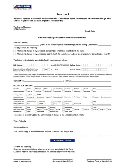 hdfc re kyc form