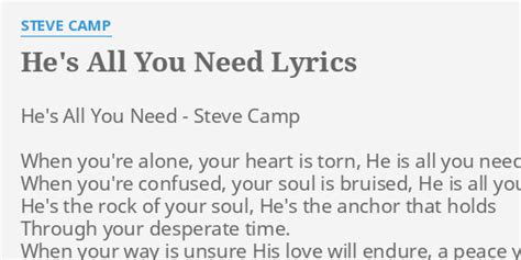 he's all you need steve camp espanol