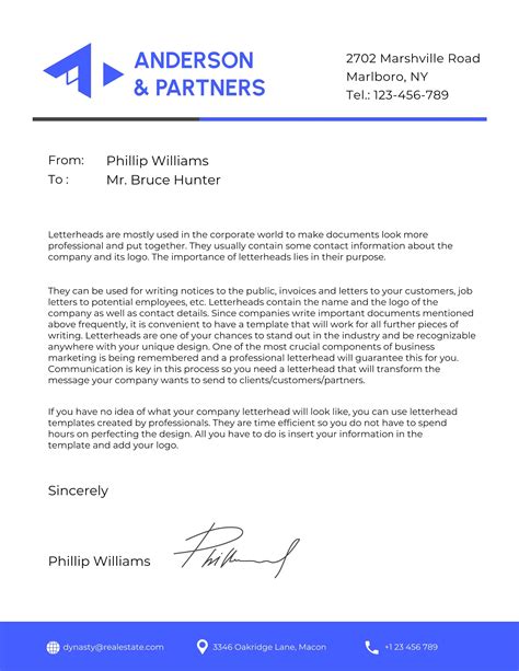 Head Letter Template