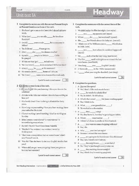 headway intermediate fourth edition test chapter 6 Reader