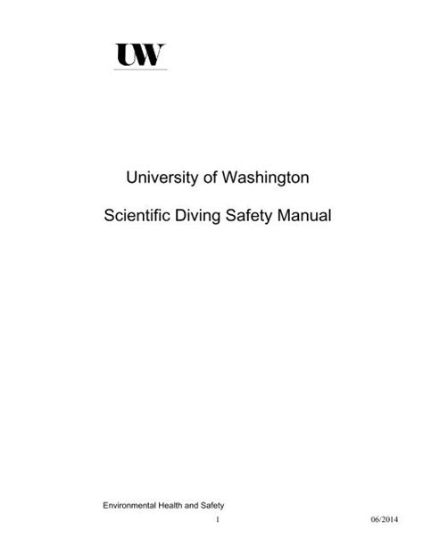 health and safety manual university of washington Epub