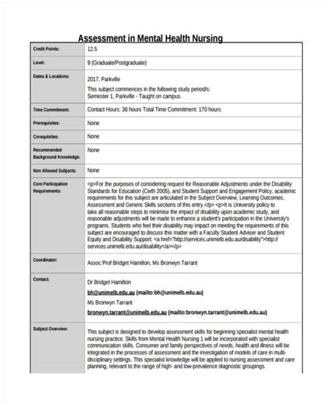 health assessment documentation examples PDF