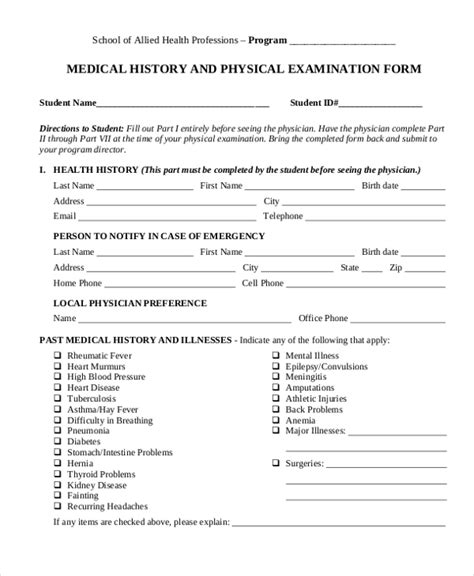 health history and physical examination paper Epub