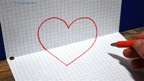 heart on graph paper