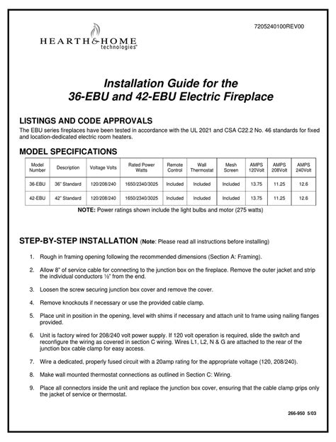hearth 36 ebu 42 ebu installation manual user guide Doc