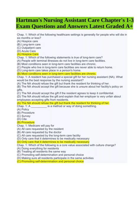 heartmans nursing assistant 3rd edition answer Epub