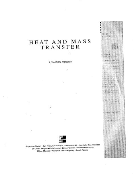 heat mass transfer a practical approach 3rd edition solution PDF