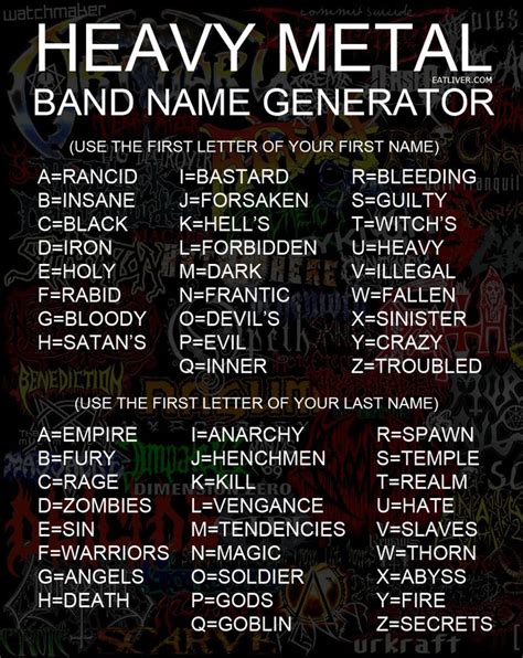 heavy metal band names