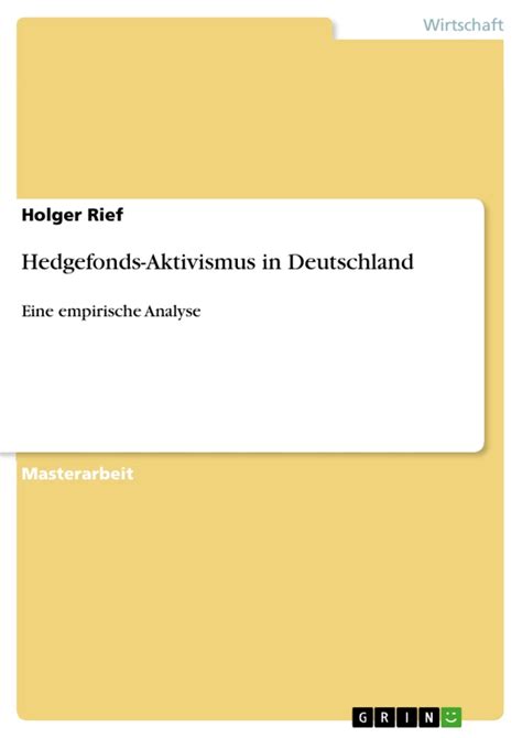 hedgefonds aktivismus deutschland konomische juristische analyse PDF
