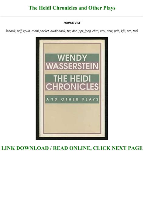 heidi chronicles full script Ebook Doc