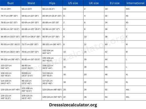 Height Weight Dress Size Chart