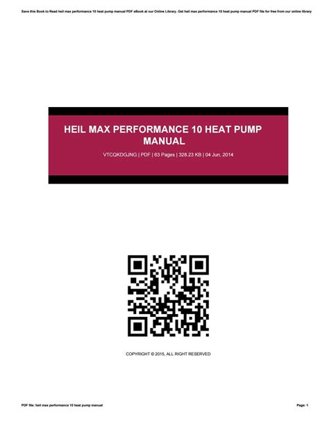 heil max performance 10 manual PDF