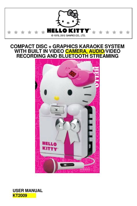 hello kitty kt4430 quick manual user guide Doc