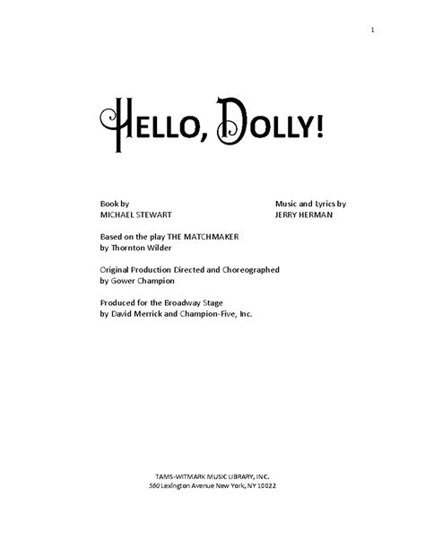 hello-dolly-script Ebook Kindle Editon