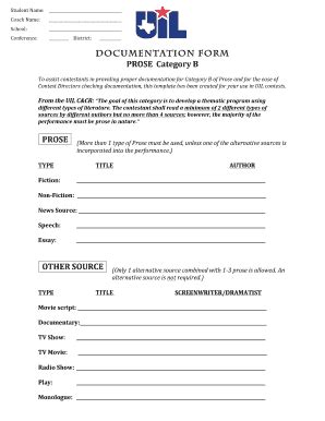 helpful checklist for uil prose documentation requirements Epub