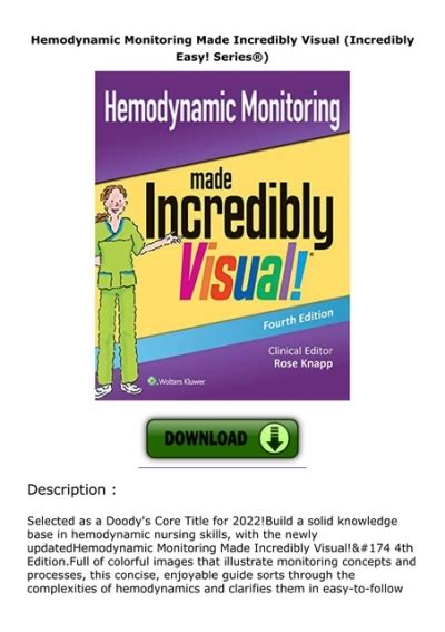 hemodynamic monitoring made incredibly visual Ebook Doc