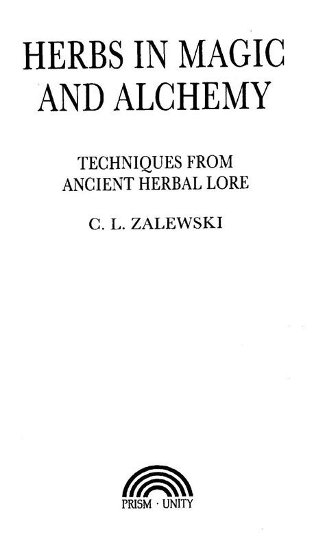 herbs in magic and alchemy techniques from ancient herbal lore Epub