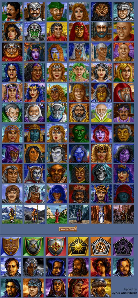 heroes of might and magic hero portraits