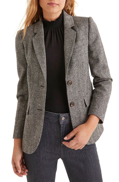 herringbone blazer womens