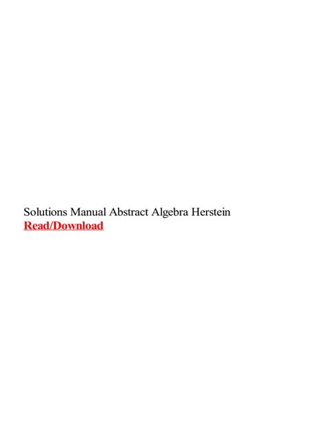 herstein solutions manual pdf Doc