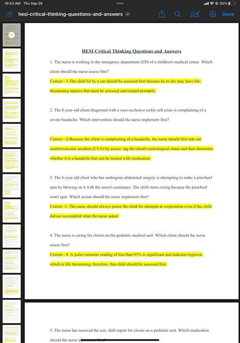 hesi study guide critical thinking Reader