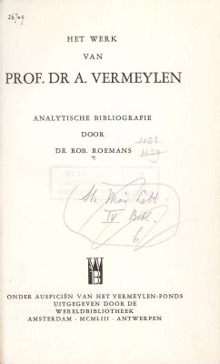 het werk van prof dr a vermeylen analytische bibliografie Reader