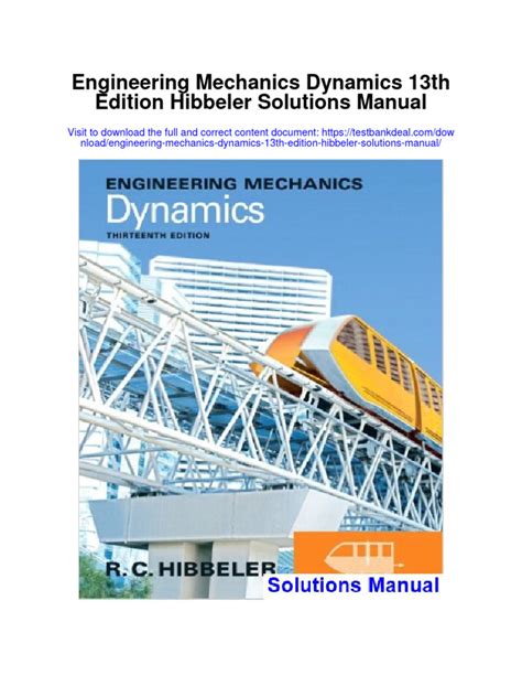 hibbeler dynamics solution manual 13th PDF