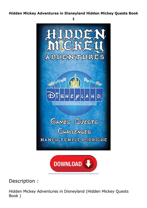 hidden mickey adventures in disneyland hidden mickey quests PDF