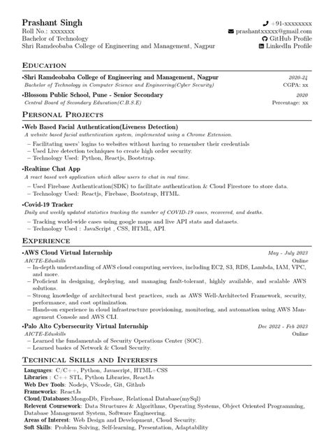 High Ats Score Resume Template