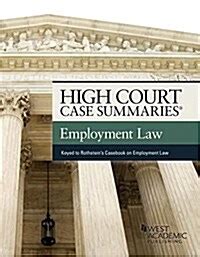 high court case summaries on employment law keyed to rothstein Reader