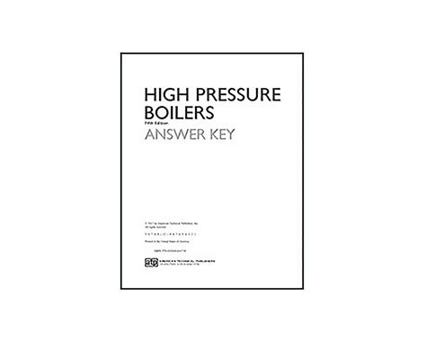 high pressure boilers answer key 5th edition PDF