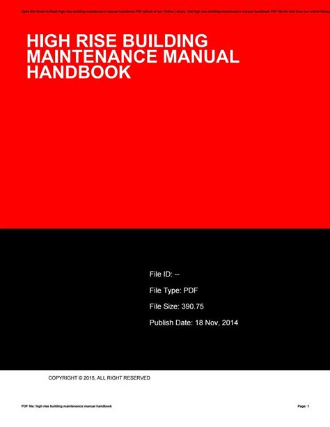 high rise building maintenance manual Kindle Editon