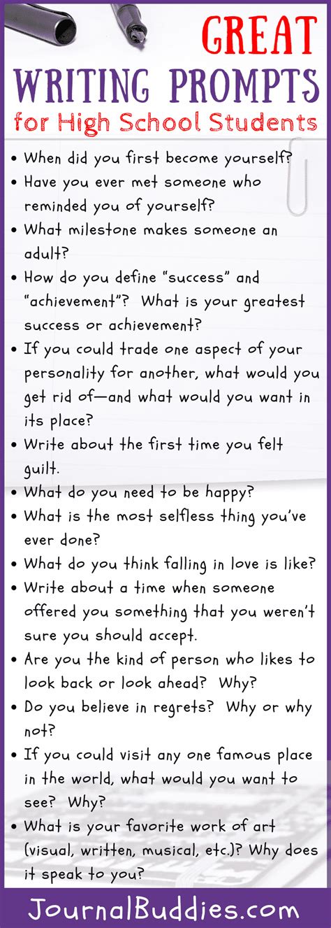 high school journal prompts Kindle Editon