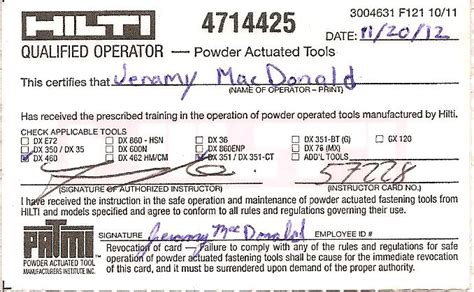 hilti powder actuated gun certification Kindle Editon