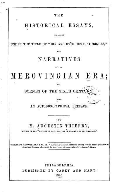 historical essays narratives merovingian era Reader