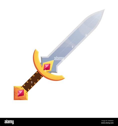 historical sword with handle cartoon