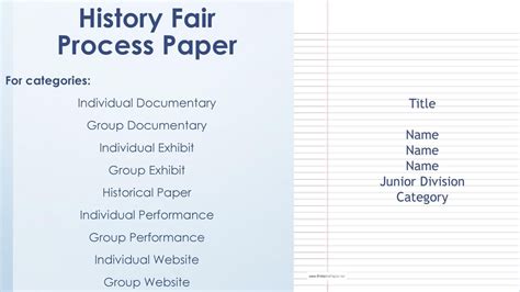 history fair process paper Reader