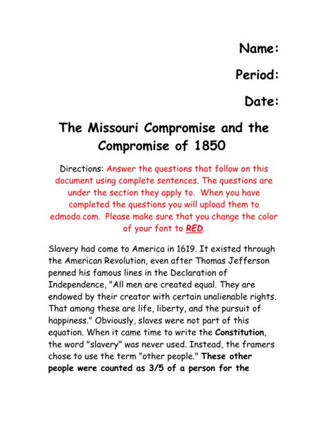 history missouri compromise classic reprint PDF