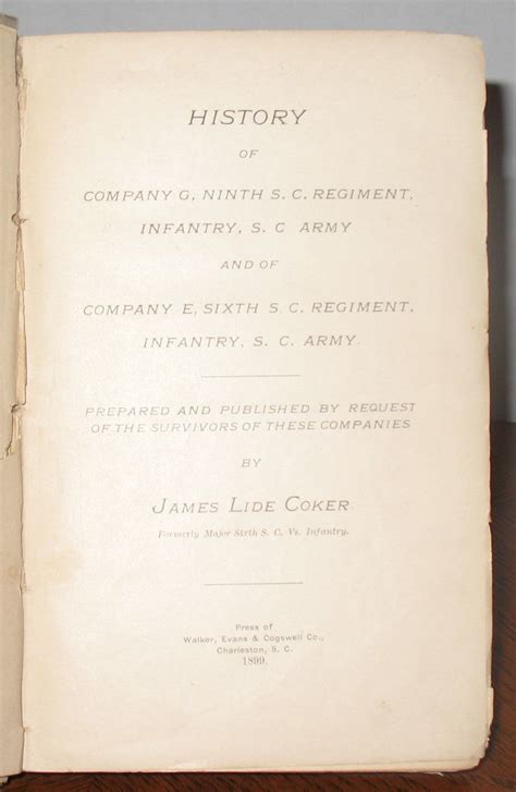history of company g ninth s c regiment infantry s c army and of Doc