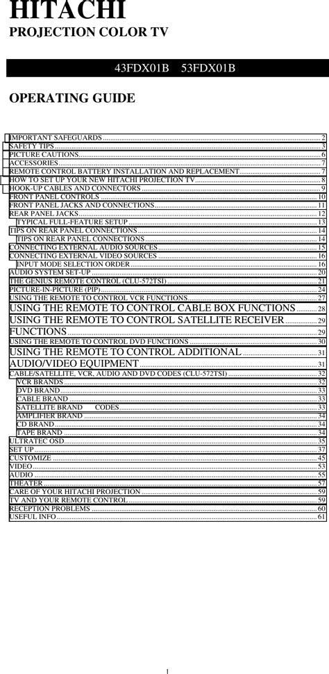 hitachi 61sbx01b user manual Doc