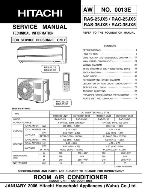 hitachi air conditioner maintenance manual Kindle Editon