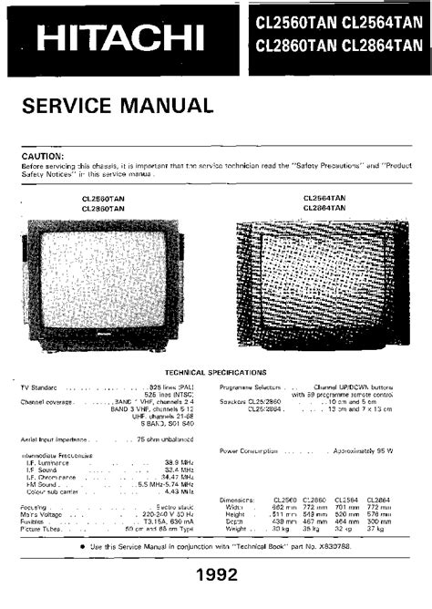 hitachi cl2560tan cl2564tan cl2860tan cl2864tan service manual user guide Doc