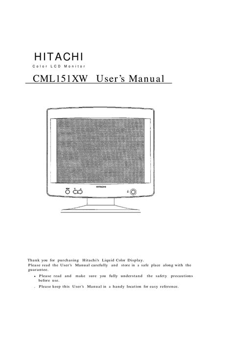 hitachi cml151xw monitors owners manual Epub