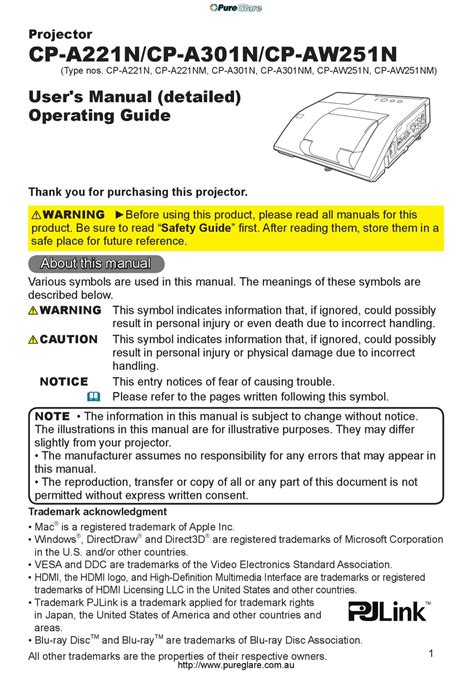 hitachi cp a221n projectors owners manual PDF