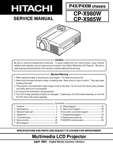 hitachi cp x980 projectors owners manual Reader