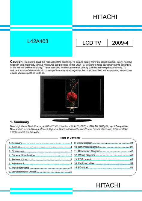 hitachi lcd service manual Doc