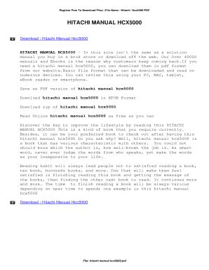 hitachi manual hcx5000 Ebook Reader