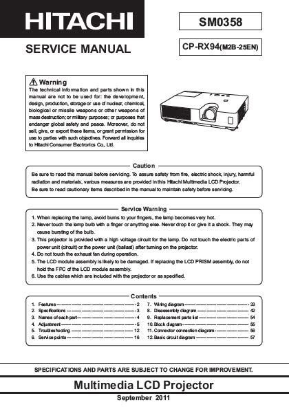 hitachi multimedia projector manuals Kindle Editon