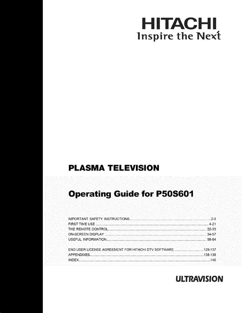 hitachi p50s601 tvs owners manual Reader