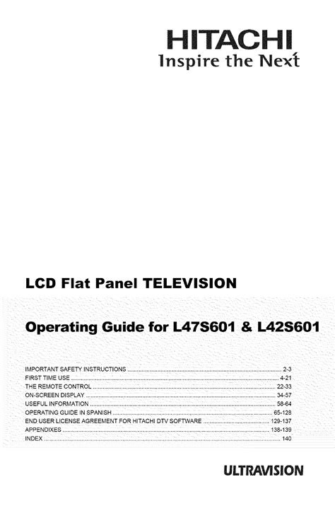 hitachi tv user guide PDF